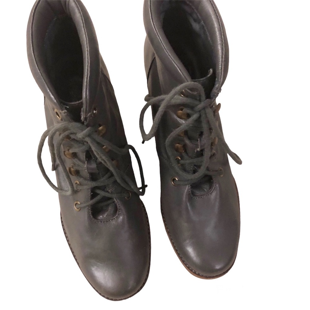 JEFFREY CAMPBELL Lace-up ankle booties Ingles Tahiti gray leather Victorian boho - Picture 2 of 11